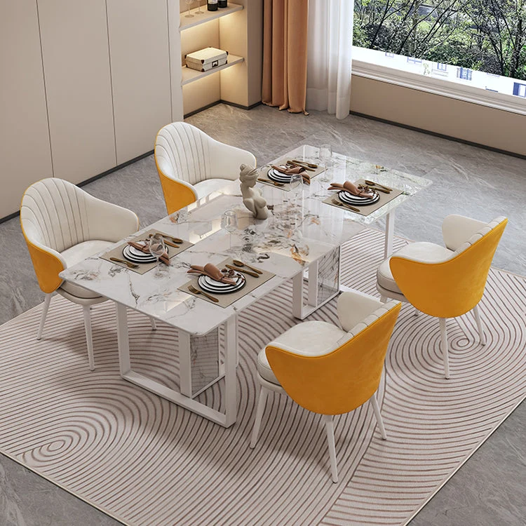 Glam Stone Furniture Set da sala da pranzo da 1/5 pezzi di altezza standard per uso domestico Clearhalo