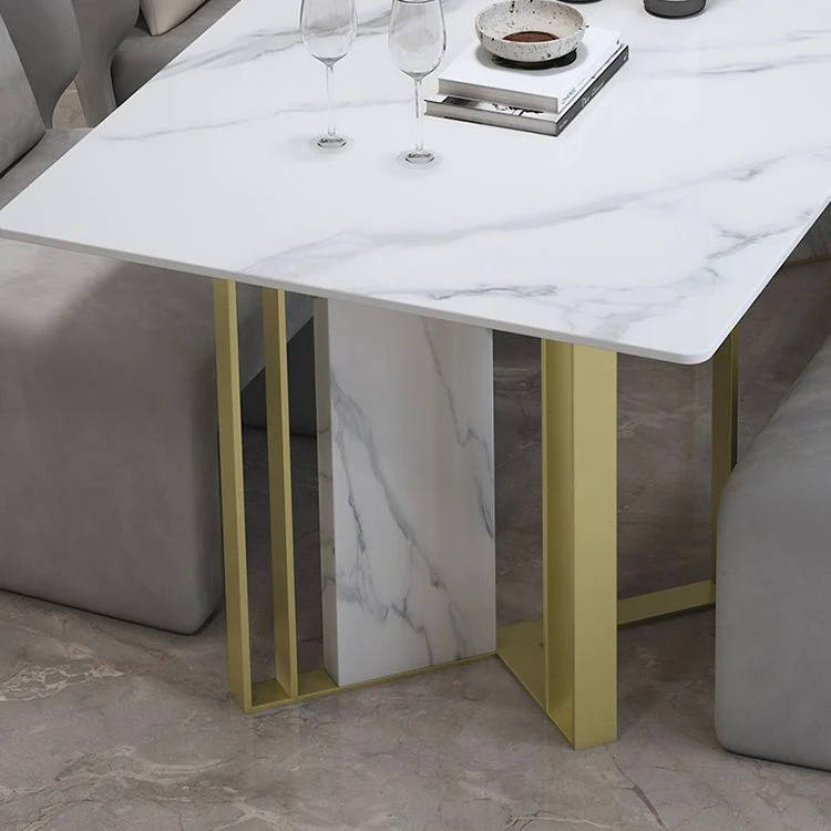 Glam Stone Furniture Tavolo da pranzo ad altezza standard da 1/5 pezzi con sedie Clearhalo