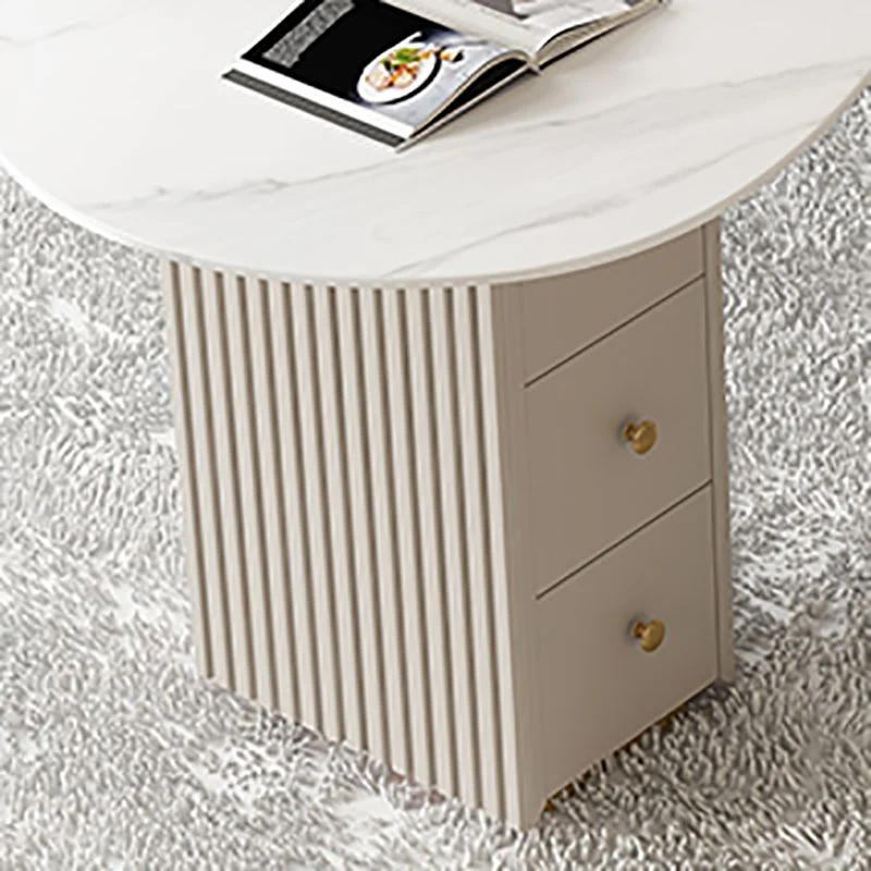 Glam Stone Scrivania da ufficio dalla forma non convenzionale per la casa Clearhalo