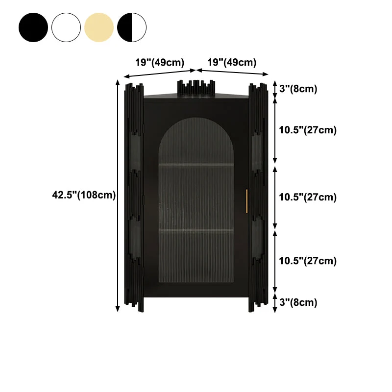 Glam Stone e tavolo credenza metallo 1 mobile con anta vetro, supporto per buffet Clearhalo