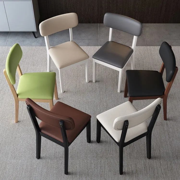 Glam Wood Chair Sedia da pranzo laterale con schienale aperto per sala da pranzo con imbottitura Clearhalo