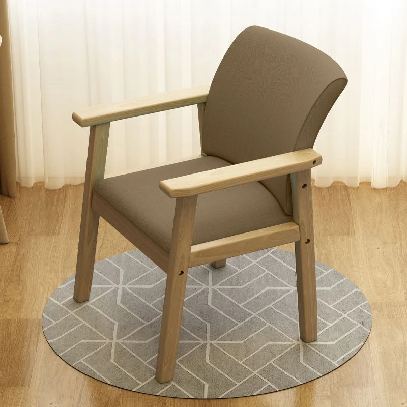 Home Poltroncina scandinava Sedia da sala da pranzo con schienale massiccio imbottito legno Clearhalo