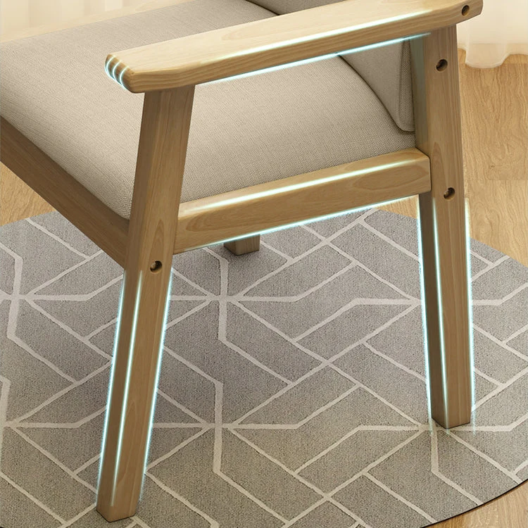 Home Poltroncina scandinava Sedia da sala da pranzo con schienale massiccio imbottito legno Clearhalo