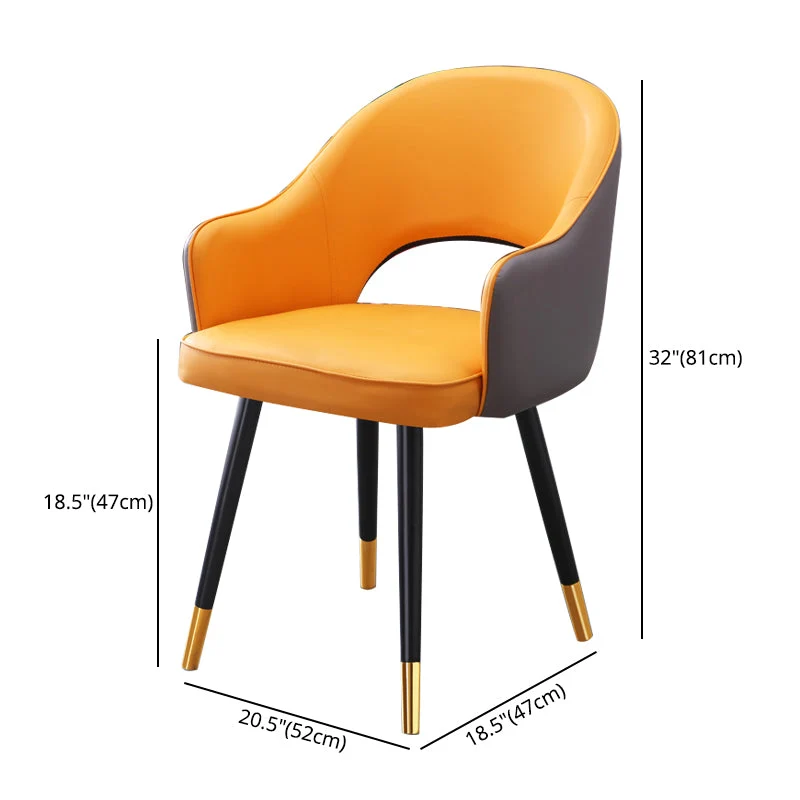Home Poltroncina scandinava Sedia da sala da pranzo imbottita metallo con schienale aperto Clearhalo