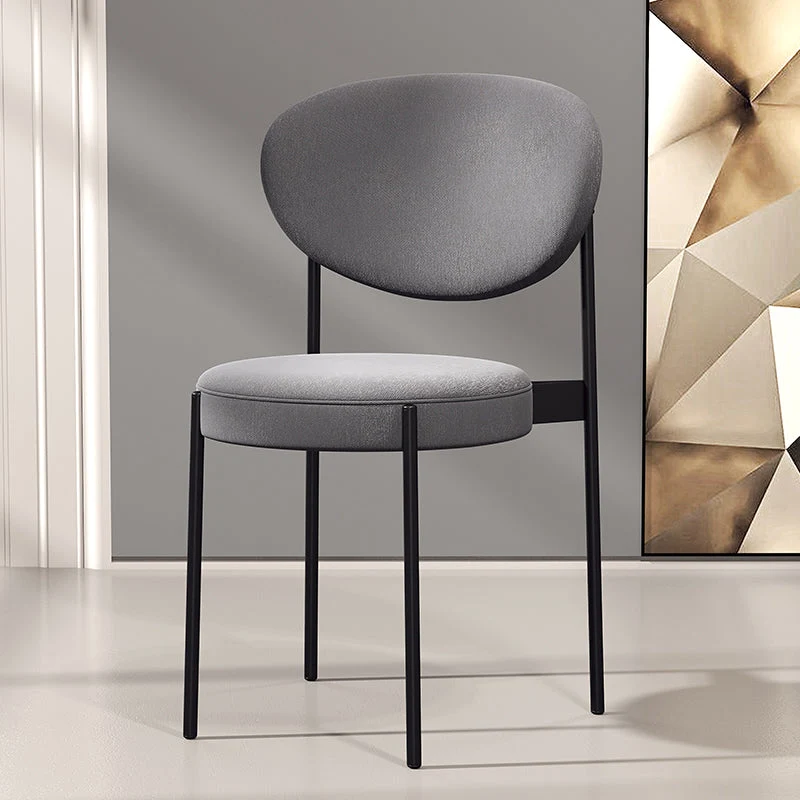 Home Sedia laterale scandinava Sedia da sala da pranzo imbottita metallo con schienale aperto Clearhalo