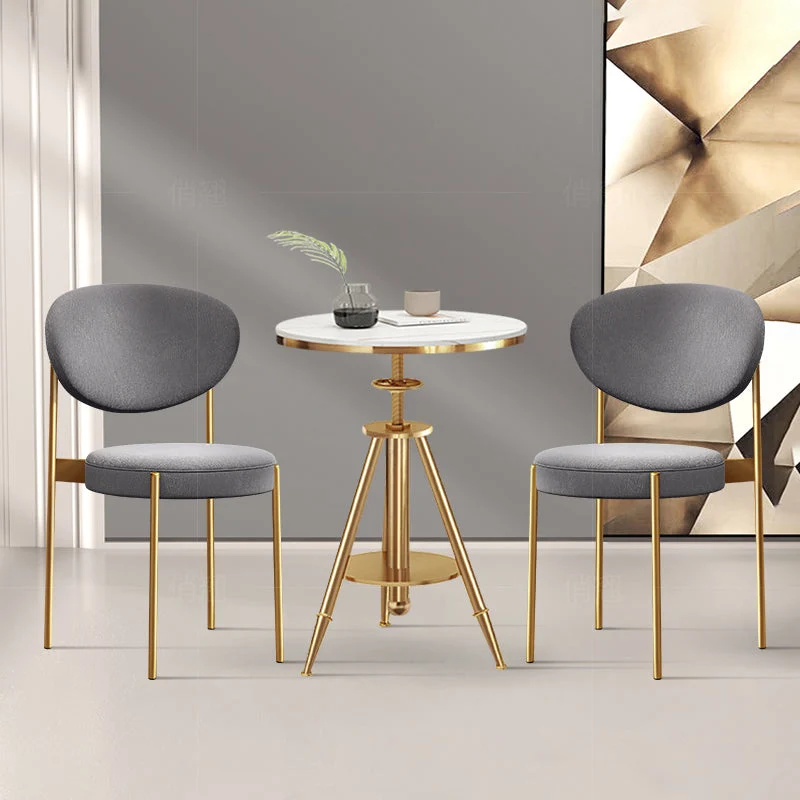 Home Sedia laterale scandinava Sedia da sala da pranzo imbottita metallo con schienale aperto Clearhalo