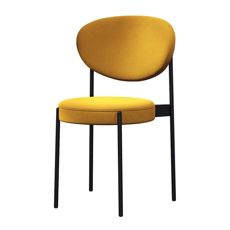 Home Sedia laterale scandinava Sedia da sala da pranzo imbottita metallo con schienale aperto Clearhalo