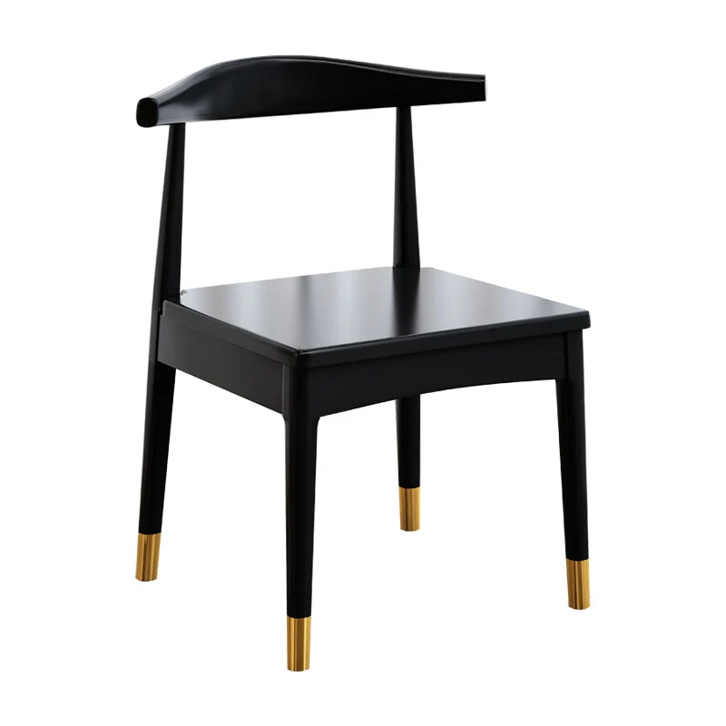 Home Sedia laterale scandinava Sedia da sala da pranzo imbottita legno con schienale aperto Clearhalo