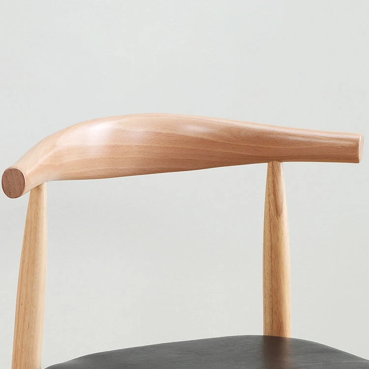 Home Sedia laterale scandinava Sedia da sala da pranzo imbottita legno con schienale aperto Clearhalo