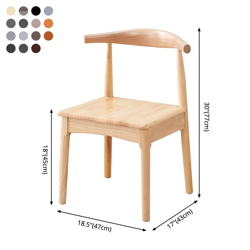 Home Sedia laterale scandinava Sedia da sala da pranzo imbottita legno con schienale aperto Clearhalo