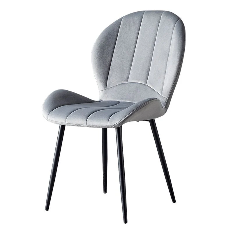 Home Sedia laterale scandinava Sedia da sala da pranzo imbottita metallo con schienale alare Clearhalo