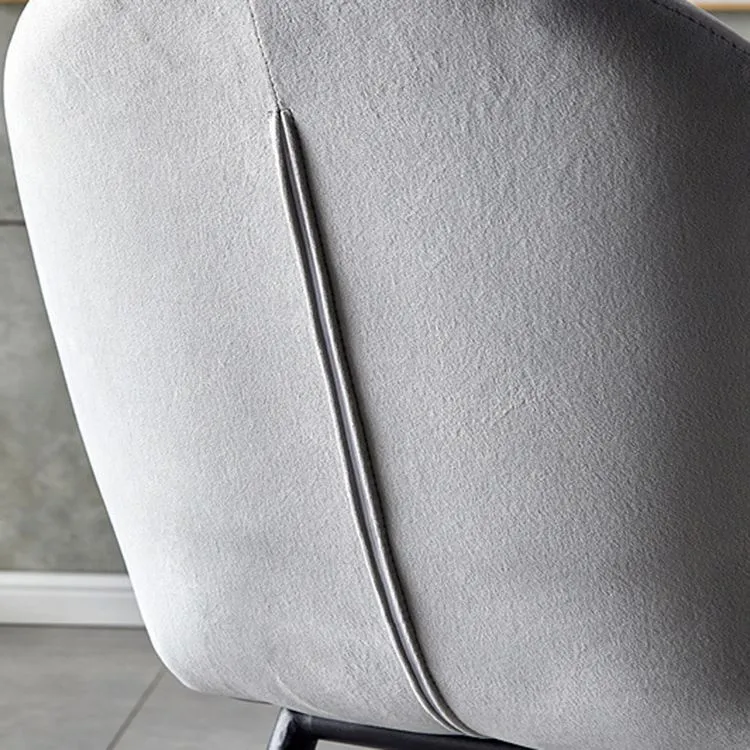Home Sedia laterale scandinava Sedia da sala da pranzo imbottita metallo con schienale alare Clearhalo