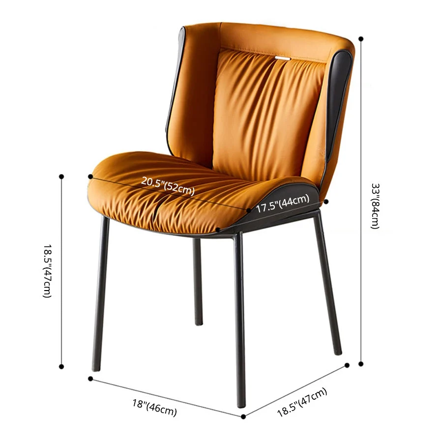 Home Sedia laterale scandinava Sedia da sala da pranzo imbottita metallo con schienale alto Clearhalo