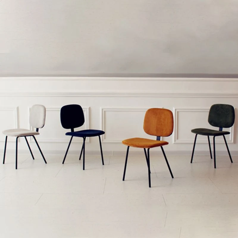 Home Sedia laterale scandinava Sedia da sala da pranzo metallo imbottita con schienale aperto Clearhalo