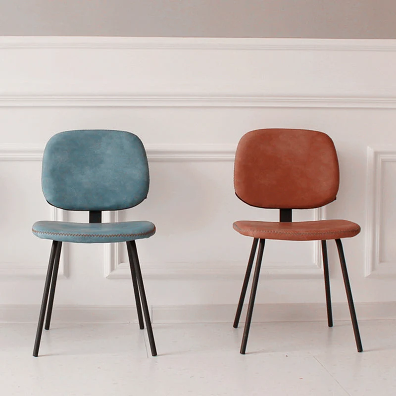Home Sedia laterale scandinava Sedia da sala da pranzo metallo imbottita con schienale aperto Clearhalo
