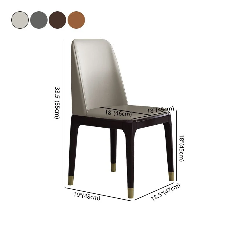 Home Sedia da pranzo senza braccioli Sedie laterali da pranzo con gambe legno (set di 2) Clearhalo