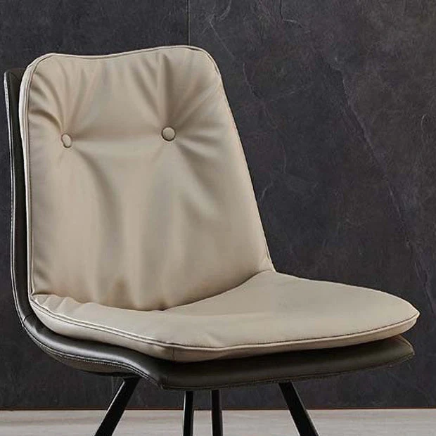 Industrial Metal Kitchen Dining Chair Solid Back Dining Chair Clearhalo