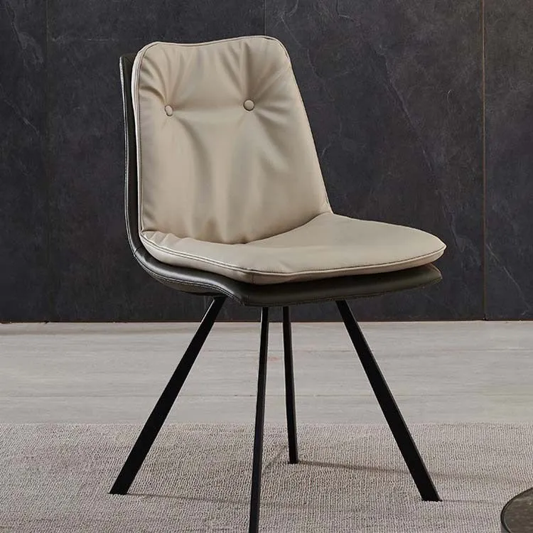 Industrial Metal Kitchen Dining Chair Solid Back Dining Chair Clearhalo