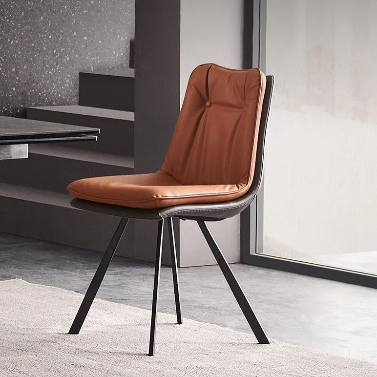 Industrial Metal Kitchen Dining Chair Solid Back Dining Chair Clearhalo