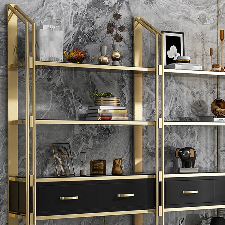 Libreria da 11,81 pollici stile glam con retro aperto per sala studio, ufficio domestico Clearhalo