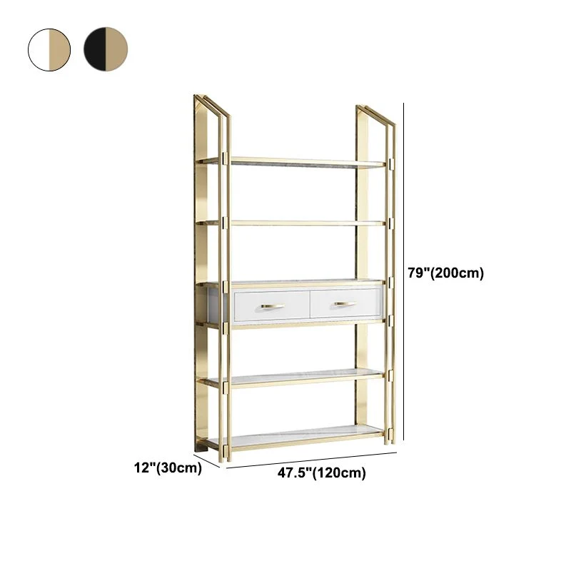 Libreria da 11,81 pollici stile glam con retro aperto per sala studio, ufficio domestico Clearhalo