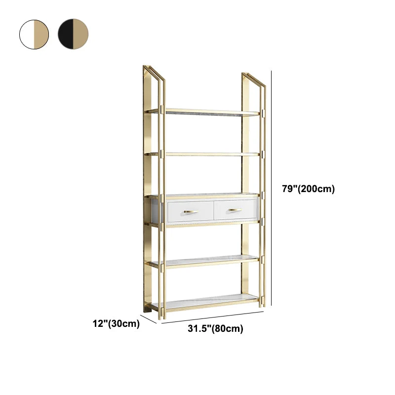 Libreria da 11,81 pollici stile glam con retro aperto per sala studio, ufficio domestico Clearhalo