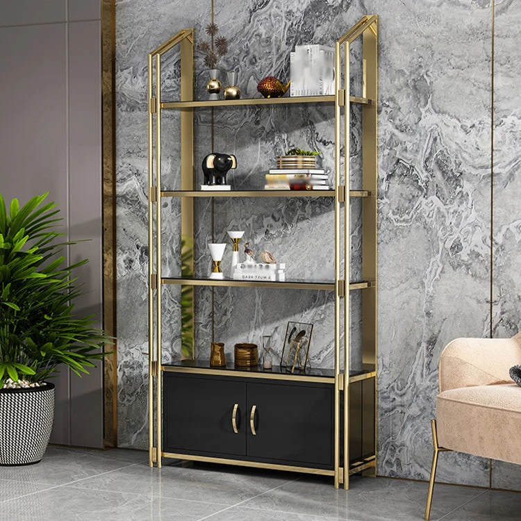 Libreria da 11,81 pollici stile glam con retro aperto per sala studio, ufficio domestico Clearhalo