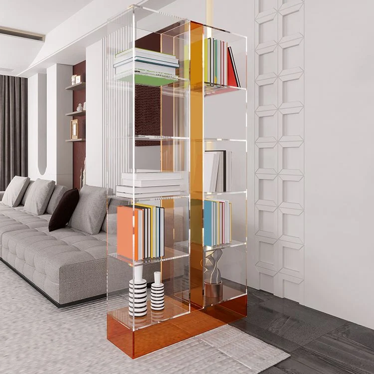Libreria acrilico con scaffale aperto stile moderno per sala studio Clearhalo