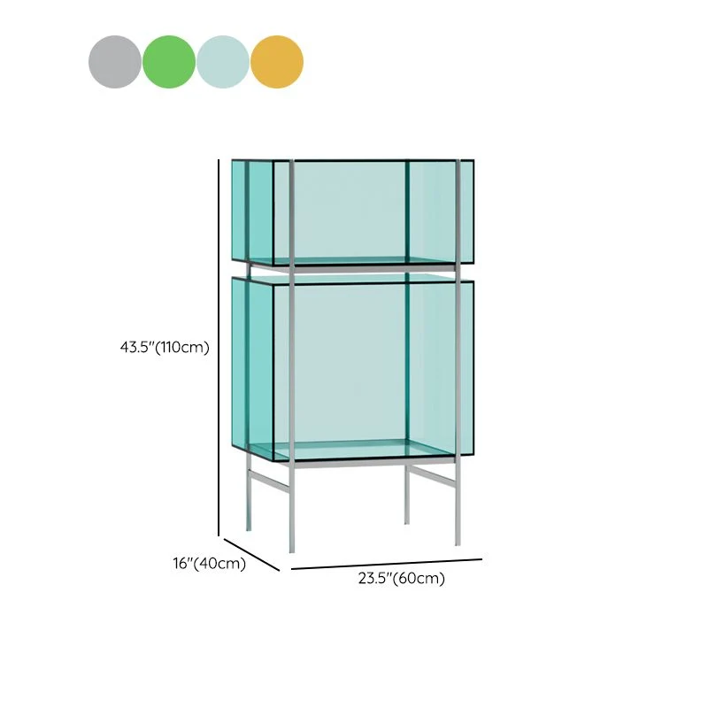 Libreria acrilico standard contemporanea con schienale chiuso e ripiani per sala studio Clearhalo