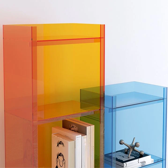 Libreria acrilico stile glamour da 25,4 cm con retro chiuso, per ufficio e sala studio Clearhalo