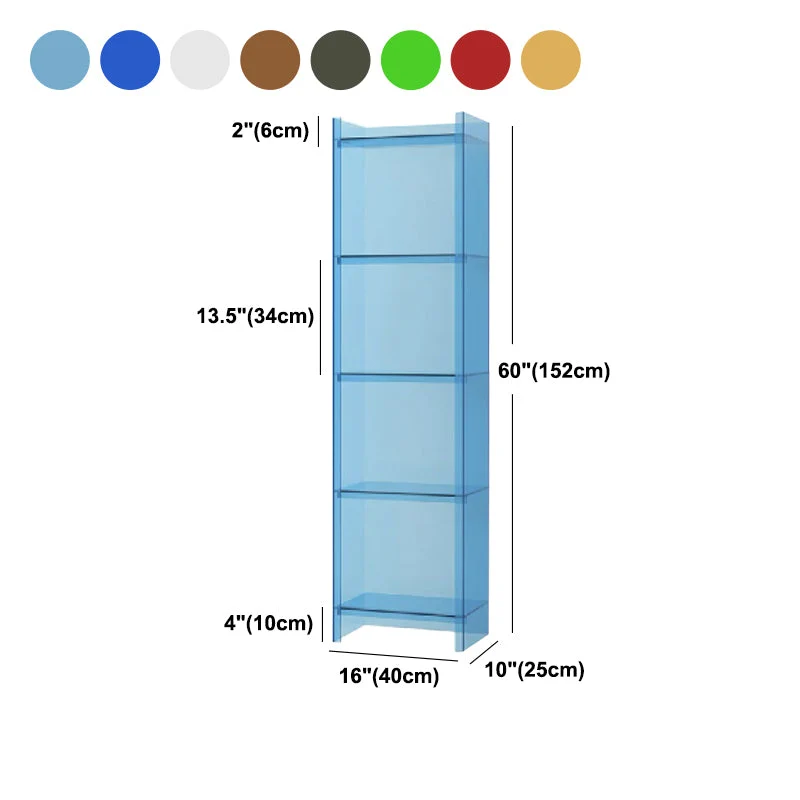 Libreria acrilico stile glamour da 25,4 cm con retro chiuso, per ufficio e sala studio Clearhalo