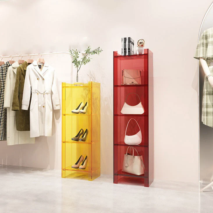 Libreria acrilico stile glamour da 25,4 cm con retro chiuso, per ufficio e sala studio Clearhalo
