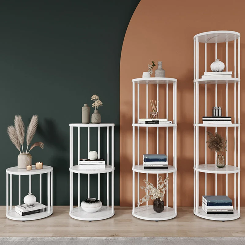 Libreria angolare scandinava metallo Libreria verticale aperta per soggiorno Clearhalo