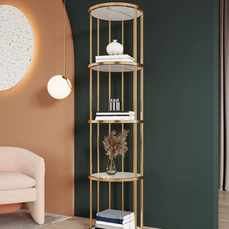 Libreria angolare scandinava metallo Libreria verticale aperta per soggiorno Clearhalo