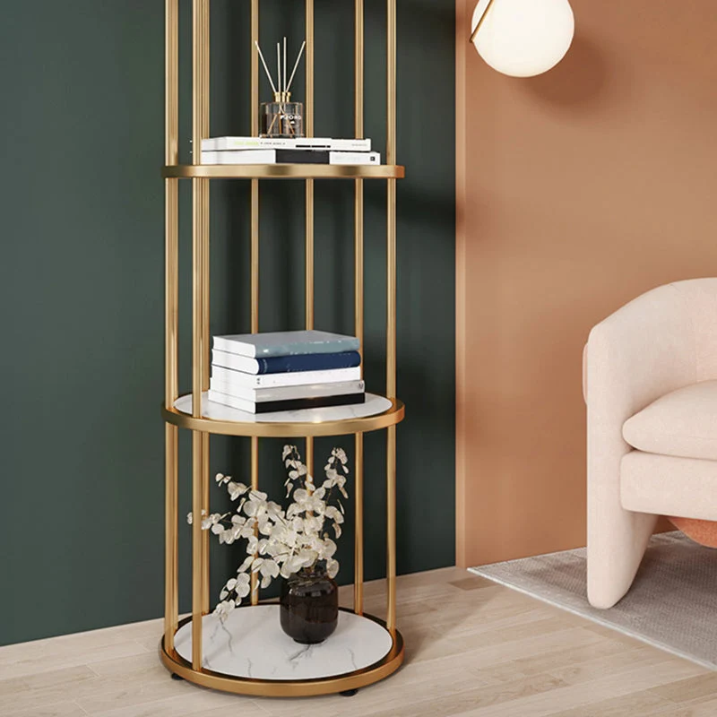 Libreria angolare scandinava metallo Libreria verticale aperta per soggiorno Clearhalo