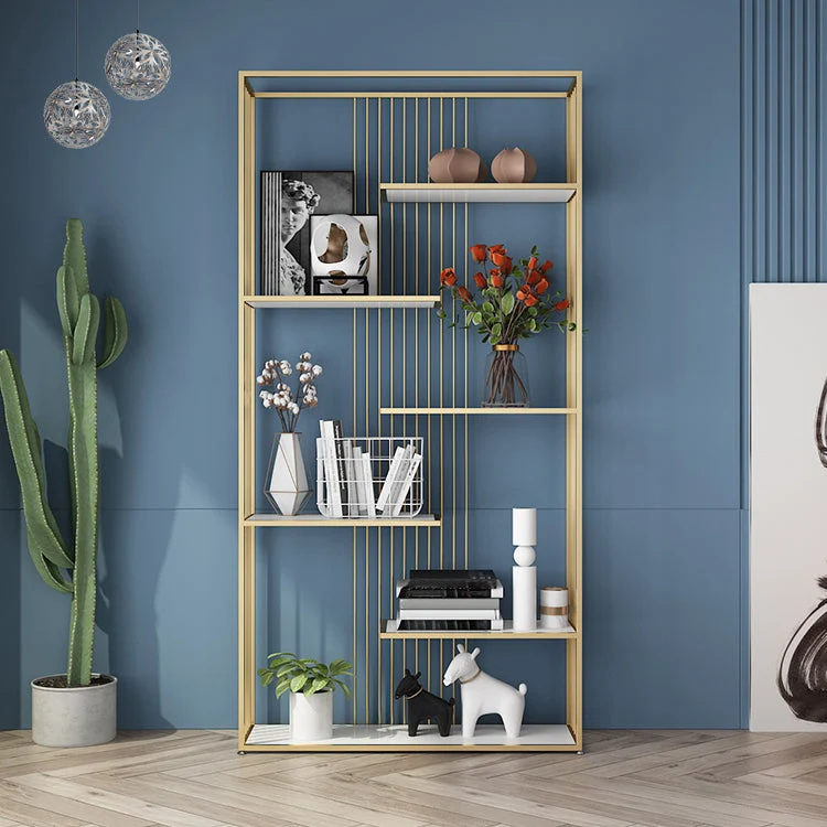 Libreria aperta verticale Etagere Scaffale legno bianco prodotto Scaffale con struttura ferro Clearhalo