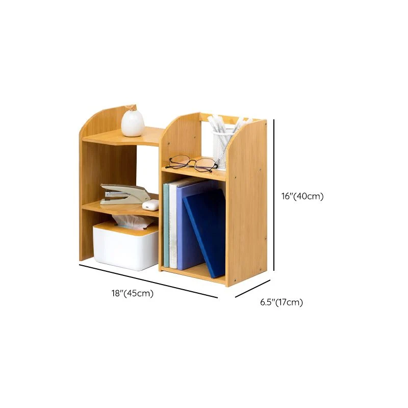 Libreria bambù con libreria stile moderno con schienale aperto e ripiani Clearhalo