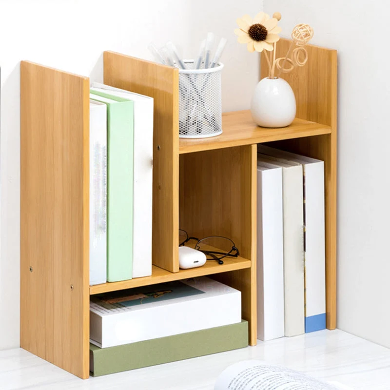 Libreria bambù con libreria stile moderno con schienale aperto e ripiani Clearhalo