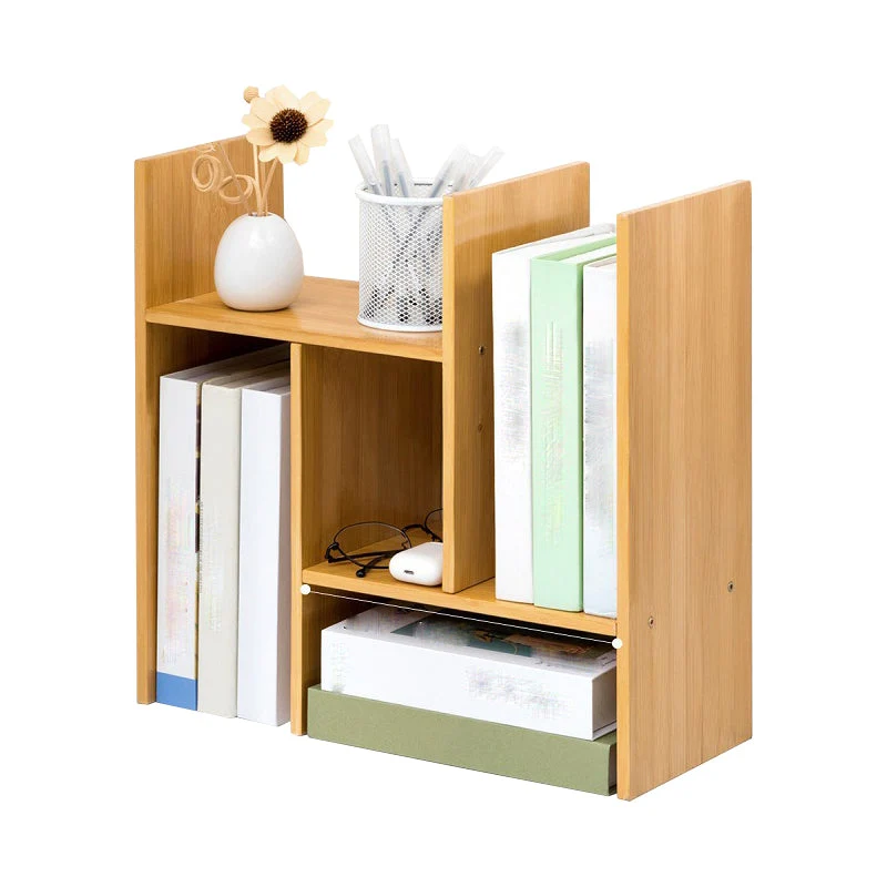 Libreria bambù con libreria stile moderno con schienale aperto e ripiani Clearhalo