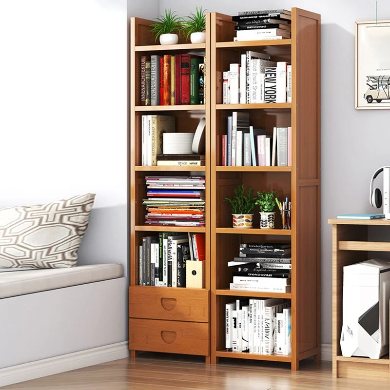 Libreria bambù con schienale chiuso Libreria verticale contemporanea per la casa Clearhalo
