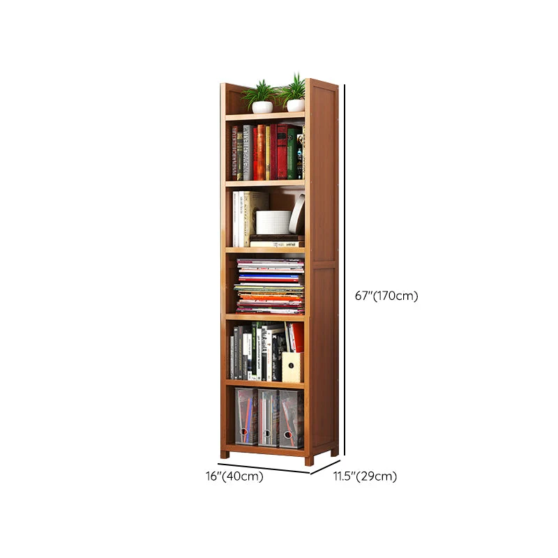 Libreria bambù con schienale chiuso Libreria verticale contemporanea per la casa Clearhalo