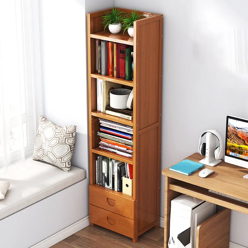 Libreria bambù con schienale chiuso Libreria verticale contemporanea per la casa Clearhalo