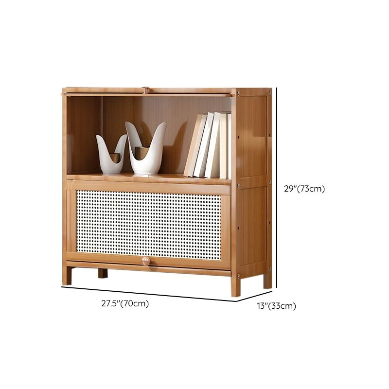 Libreria bambù Scaffale standard moderno con schienale chiuso e armadietti Clearhalo