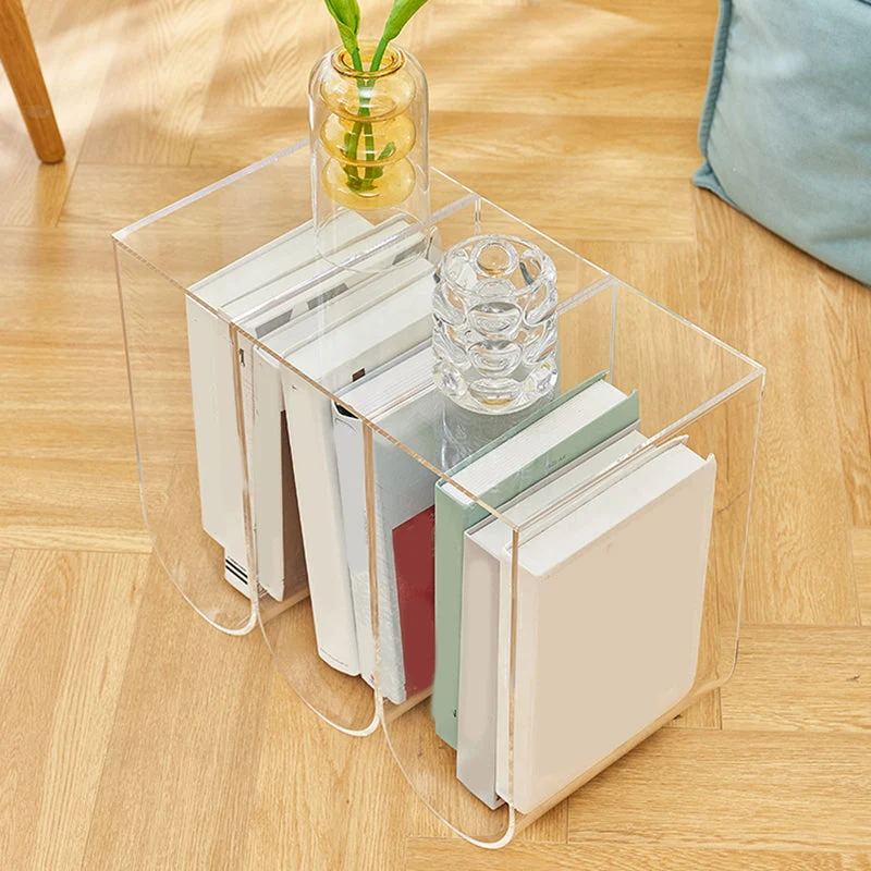Libreria con scaffale con finitura anticata contemporanea. Scaffale geometrico Clearhalo