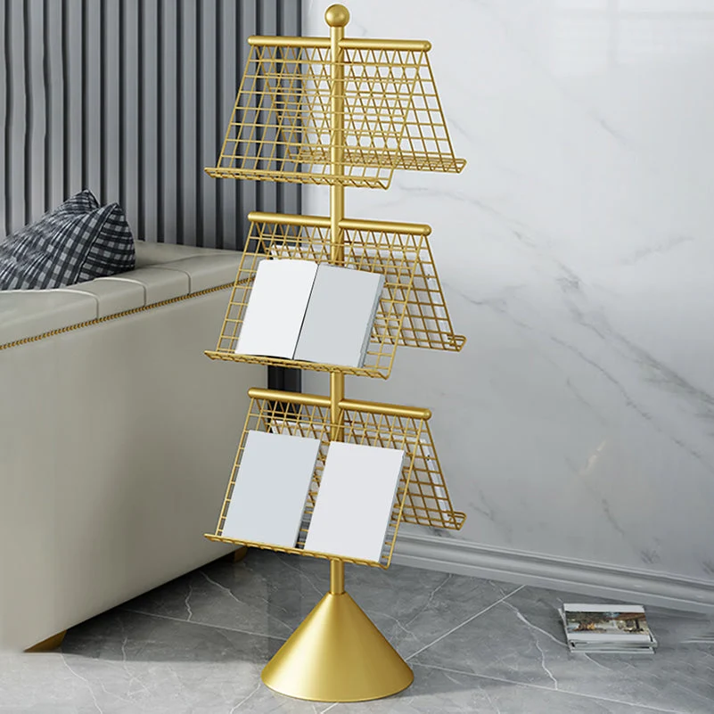 Libreria con scaffale metallo Glam Scaffale per libri con schienale chiuso per l'home office Clearhalo