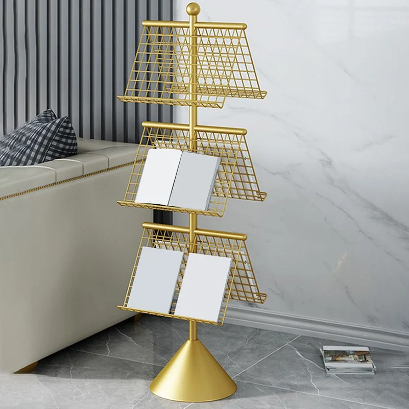 Libreria con scaffale metallo Glam Scaffale per libri con schienale chiuso per l'home office Clearhalo