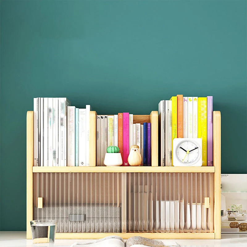 Libreria con schienale chiuso Libreria contemporanea legno massello con ante Clearhalo