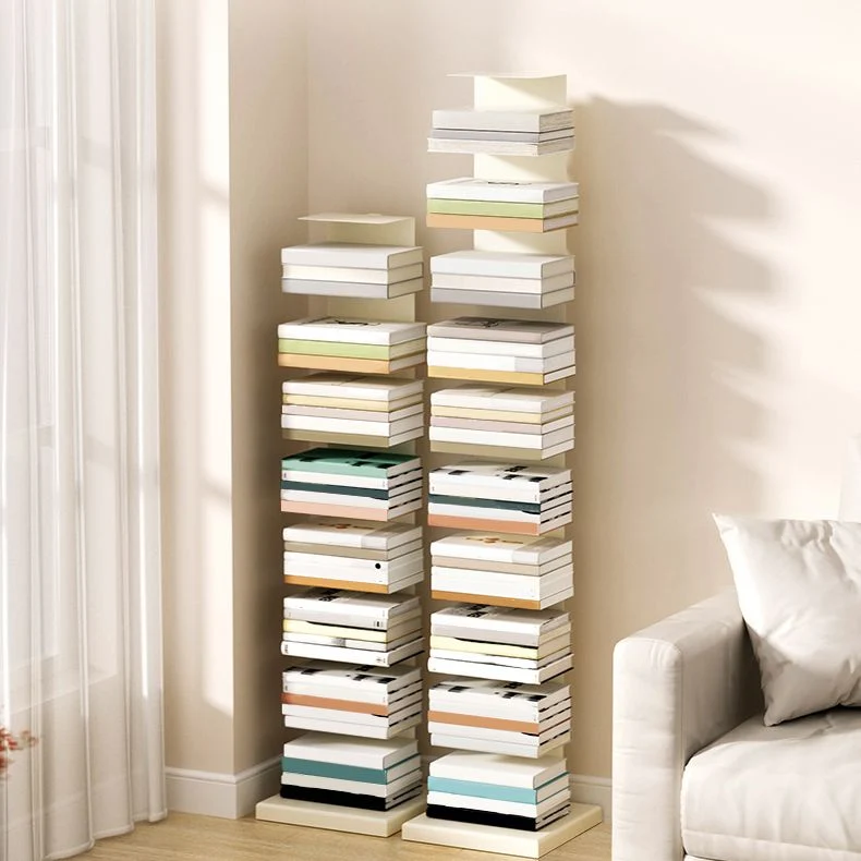 Libreria con schienale chiuso e ripiani metallici verticali inclusi. Libreria per sala studio Clearhalo