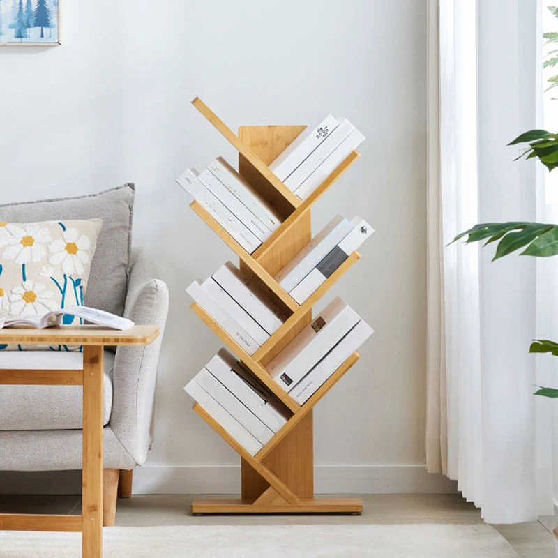 Libreria contemporanea bambù Etagere, libreria con schienale aperto per ufficio Clearhalo