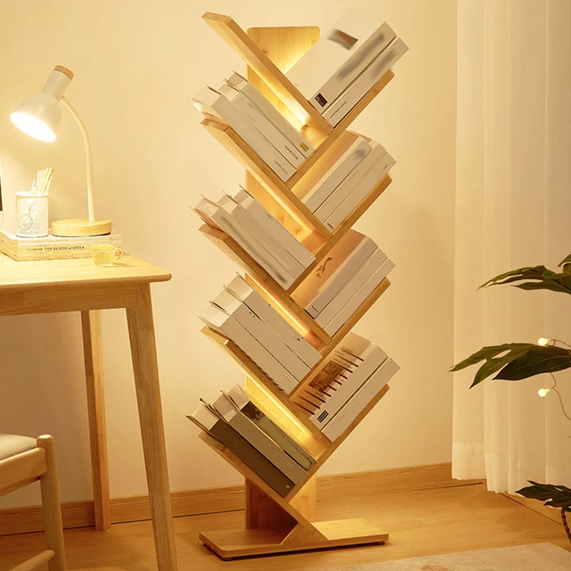 Libreria contemporanea bambù Etagere, libreria con schienale aperto per ufficio Clearhalo